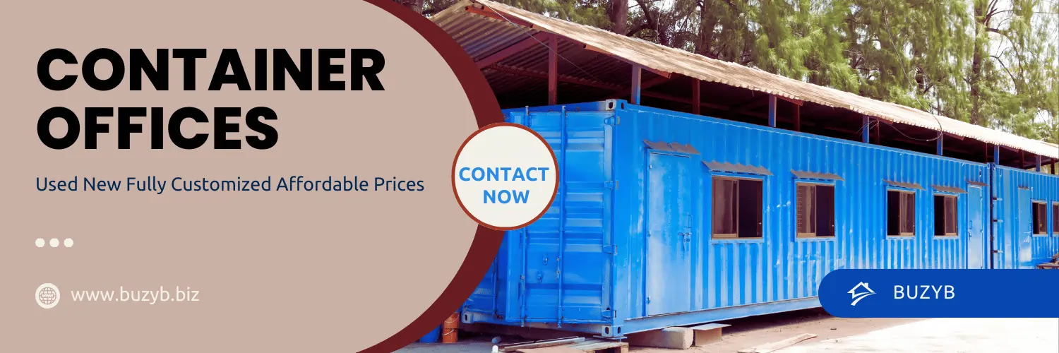 | Container Offices, Portable Office Cabins & Modified Containers | BuzyB Shipping Container office and portable office cabin for sale in Saudi Arabia – modern design and customization by BuzyB Logistics.