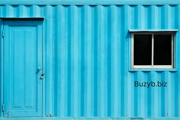 | Container Offices, Portable Office Cabins & Modified Containers | BuzyB Shipping Portable container office cabin with windows and door – custom-built for construction sites in Jeddah