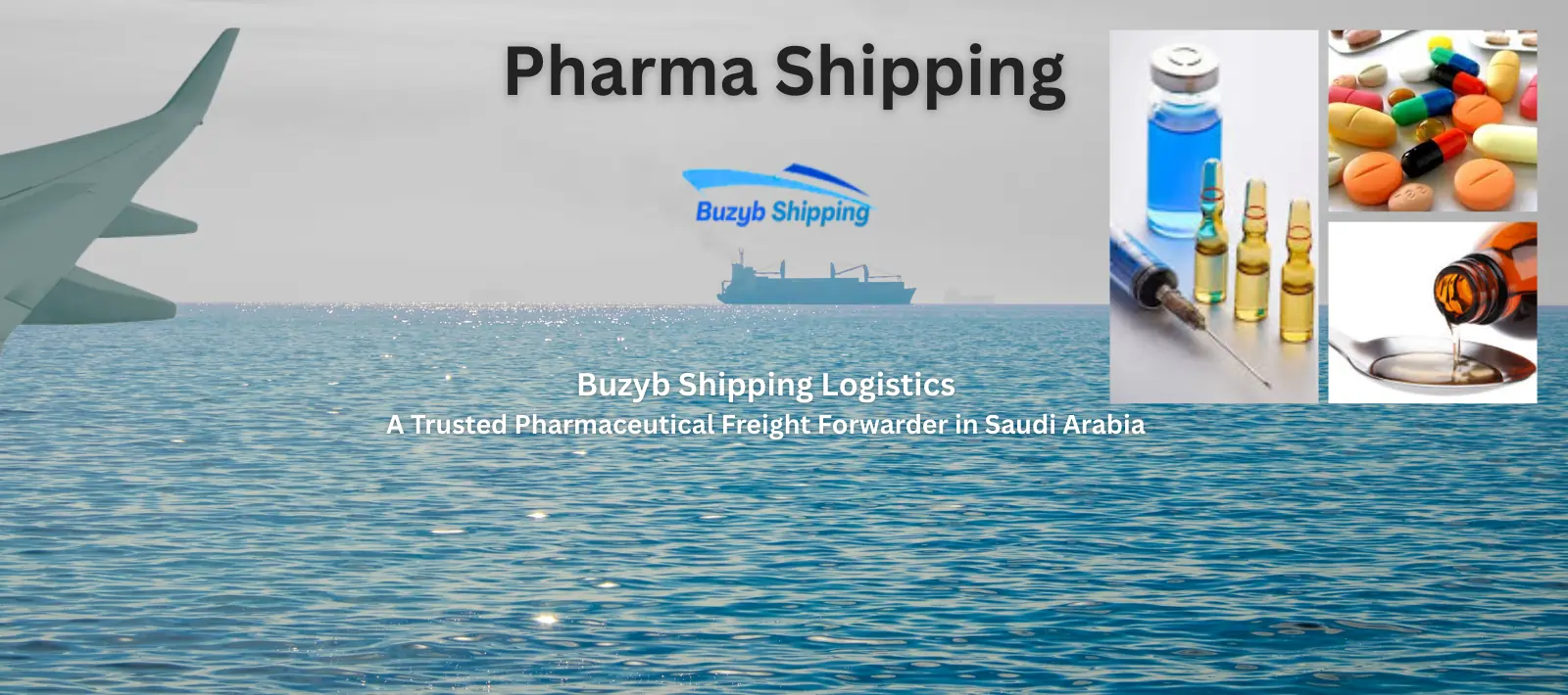 the picture shows pharma shipping by air and by sea to and from saudi arabia by pharmaceutical freight forwarder buzyb shipping logistics